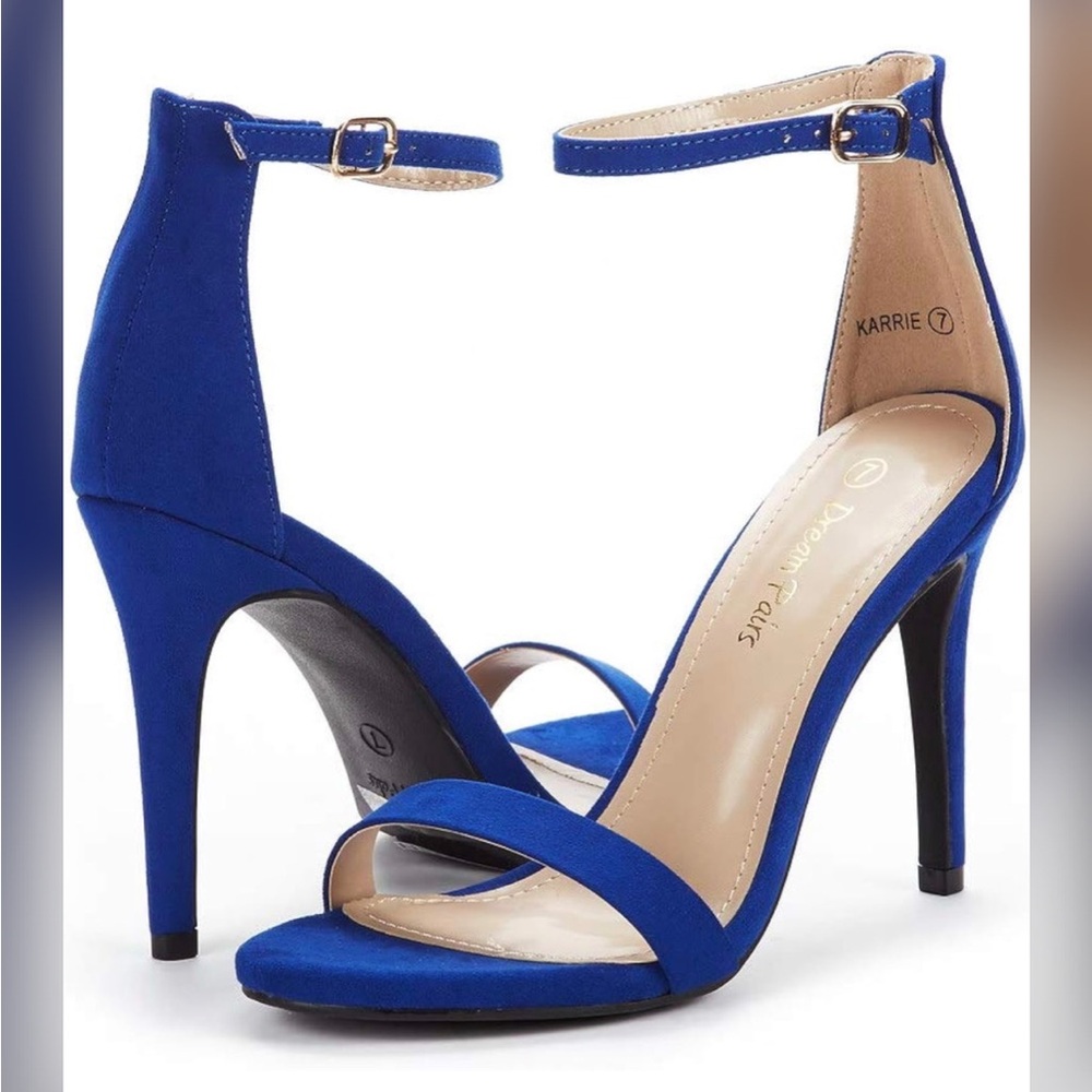 Dream Pairs Royal Blue Ankle Strap Heels